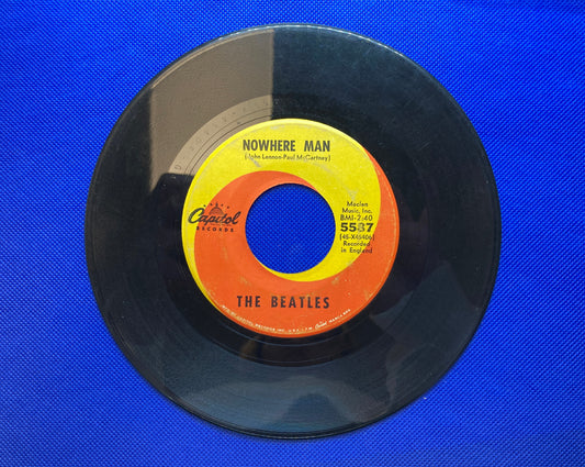 45 double sided The Beatles record "Nowhere Man" and "What Goes On"