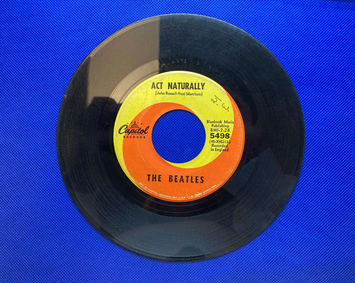 45 double sided The Beatles record "Yesterday" and "Act Naturally"