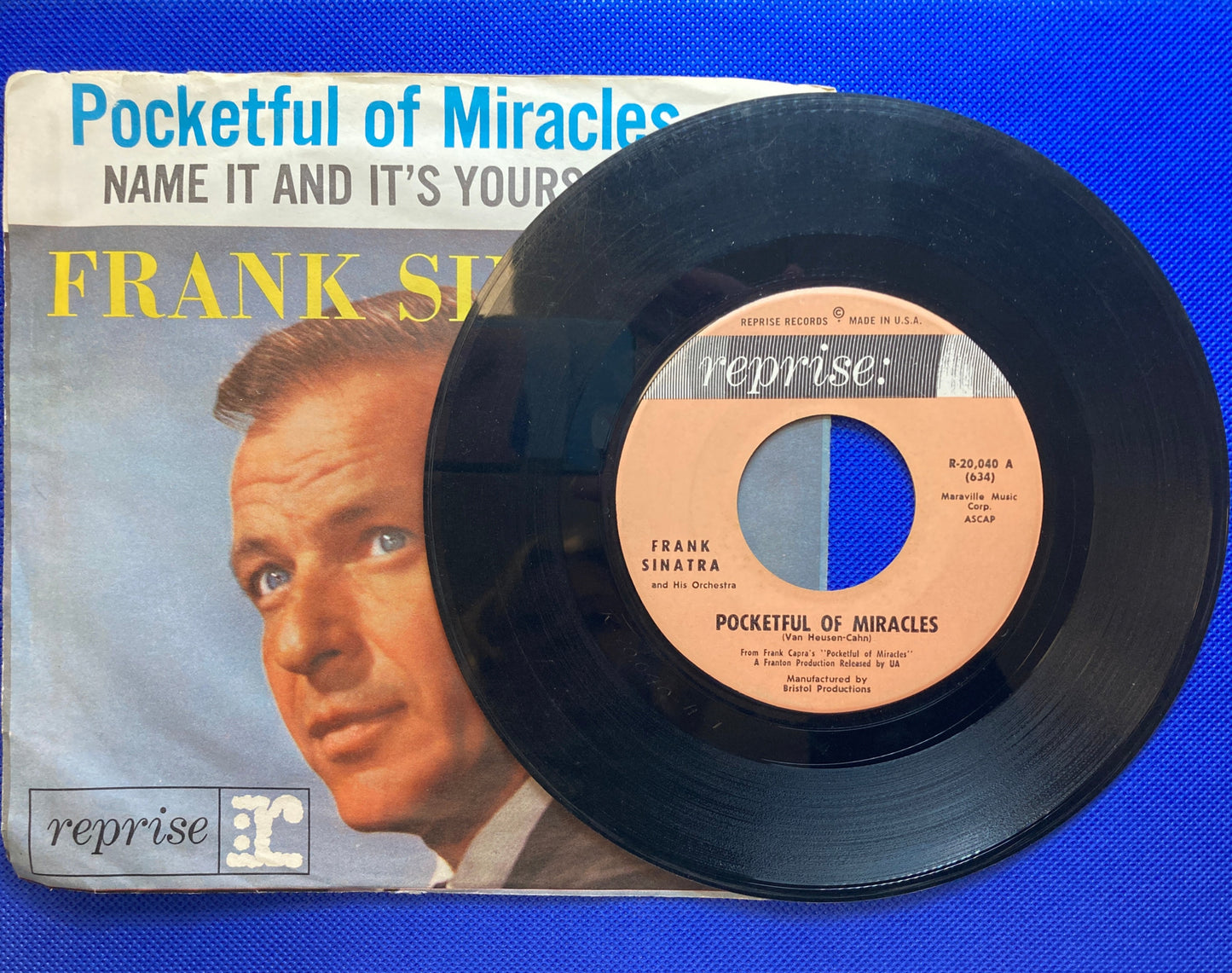 45 double sided Frank Sinatra record "Pocket of miracles" and "Name it and it's yours"