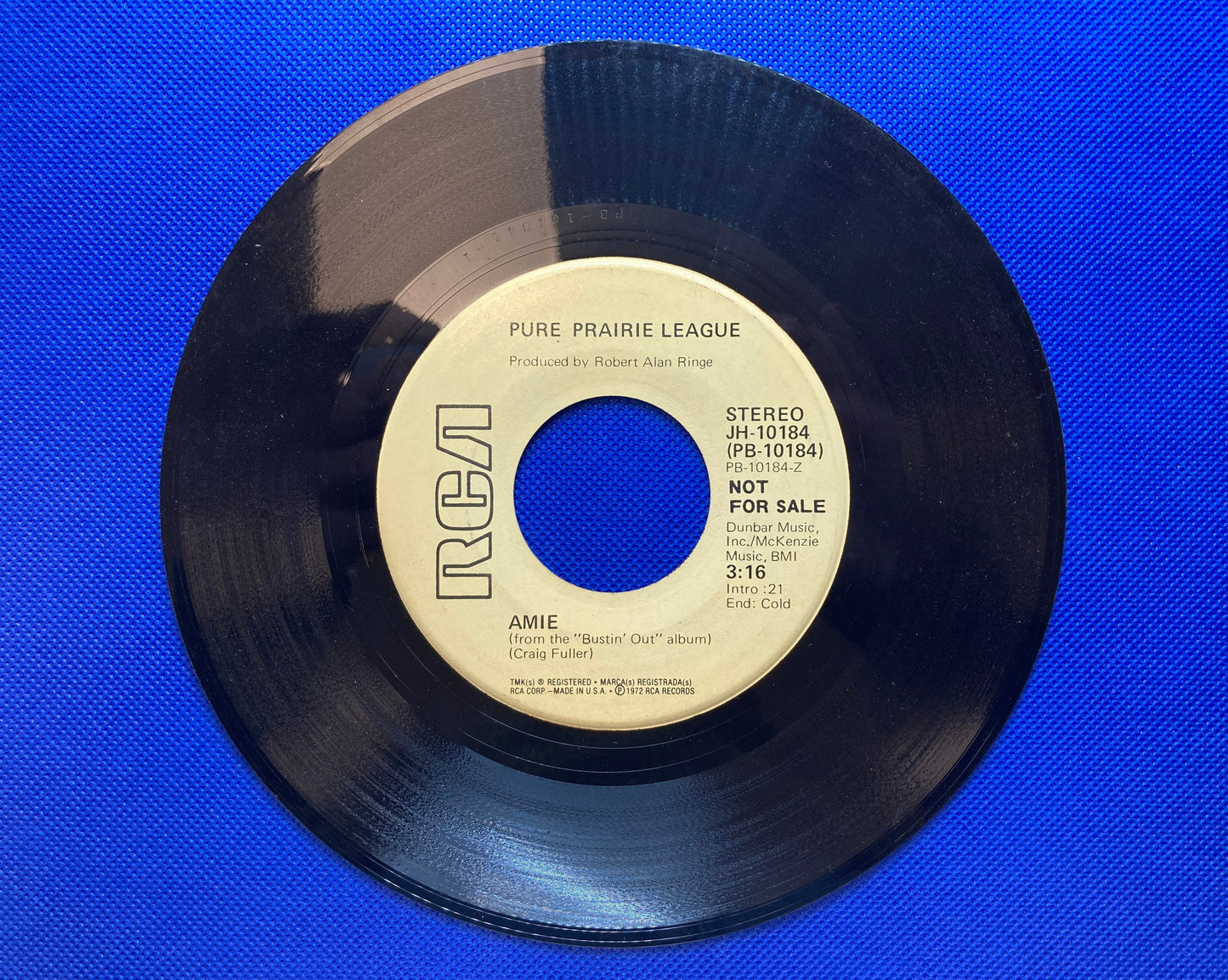 45 single sided Pure Prairie League record "Amie"