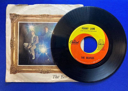 45 double sided The Beatles record "Penny Lane" and "Strawberry Fields Forever"