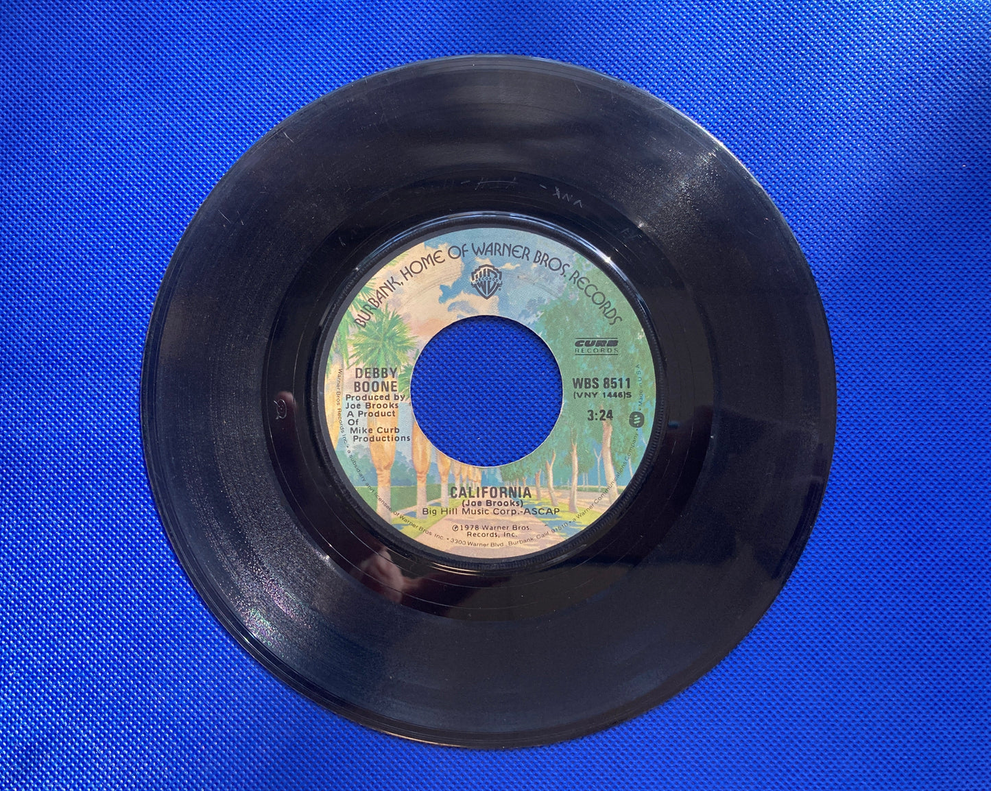 45 double sided Debby Boone record "California" and "Hey everybody"