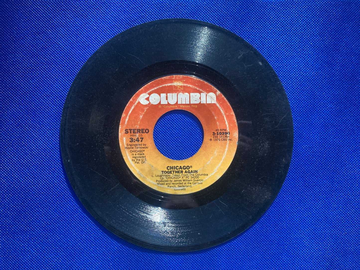 45 double sided Chicago record "Together again" and "If you leave me now"