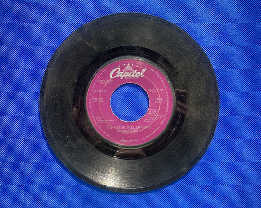 45 double sided The Steve Miller Band record "Abracadabra" and "Baby wanna dance"