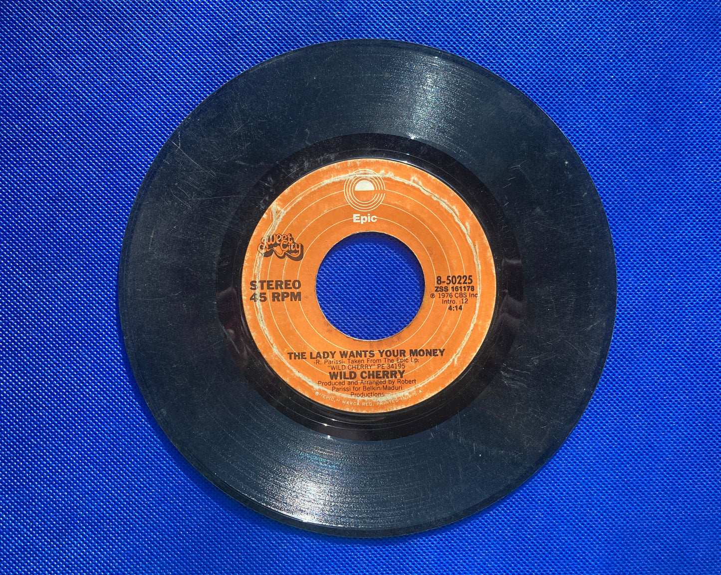 45 double sided Wild Child record "The lady wants your money" and "Play that funky music"