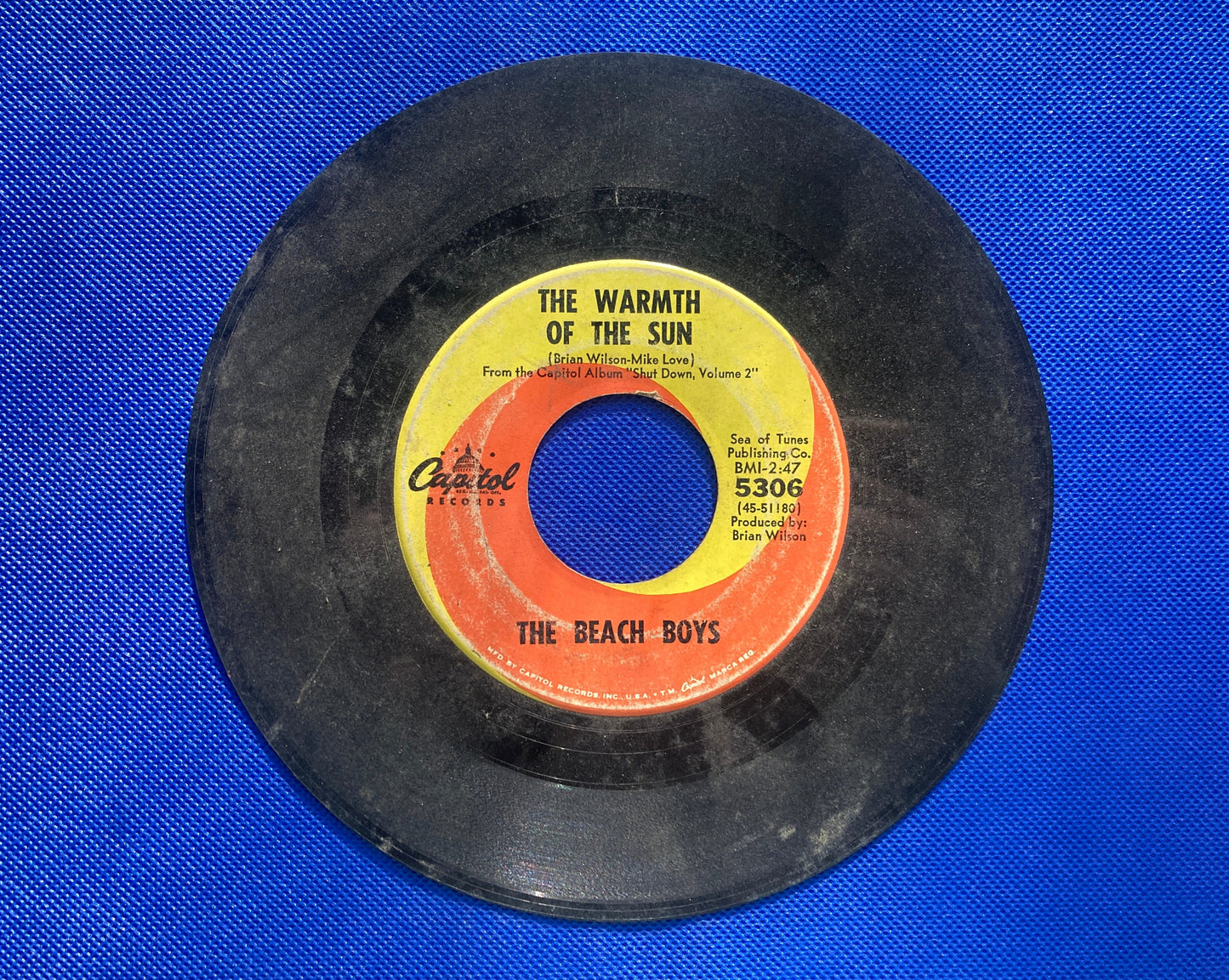 45 double sided The Beach Boys record "The warmth of the sun" and "Dance dance dance"