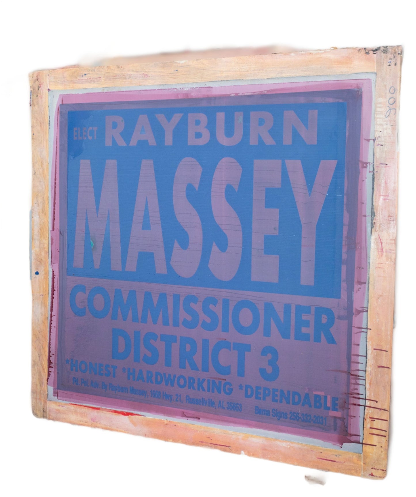 Large Ray Massey Screen Printing Wood Frame