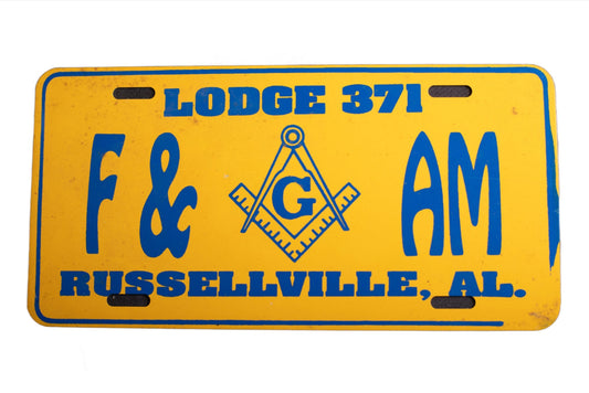 Lodge 371 Russellville AL Novelty License Plate