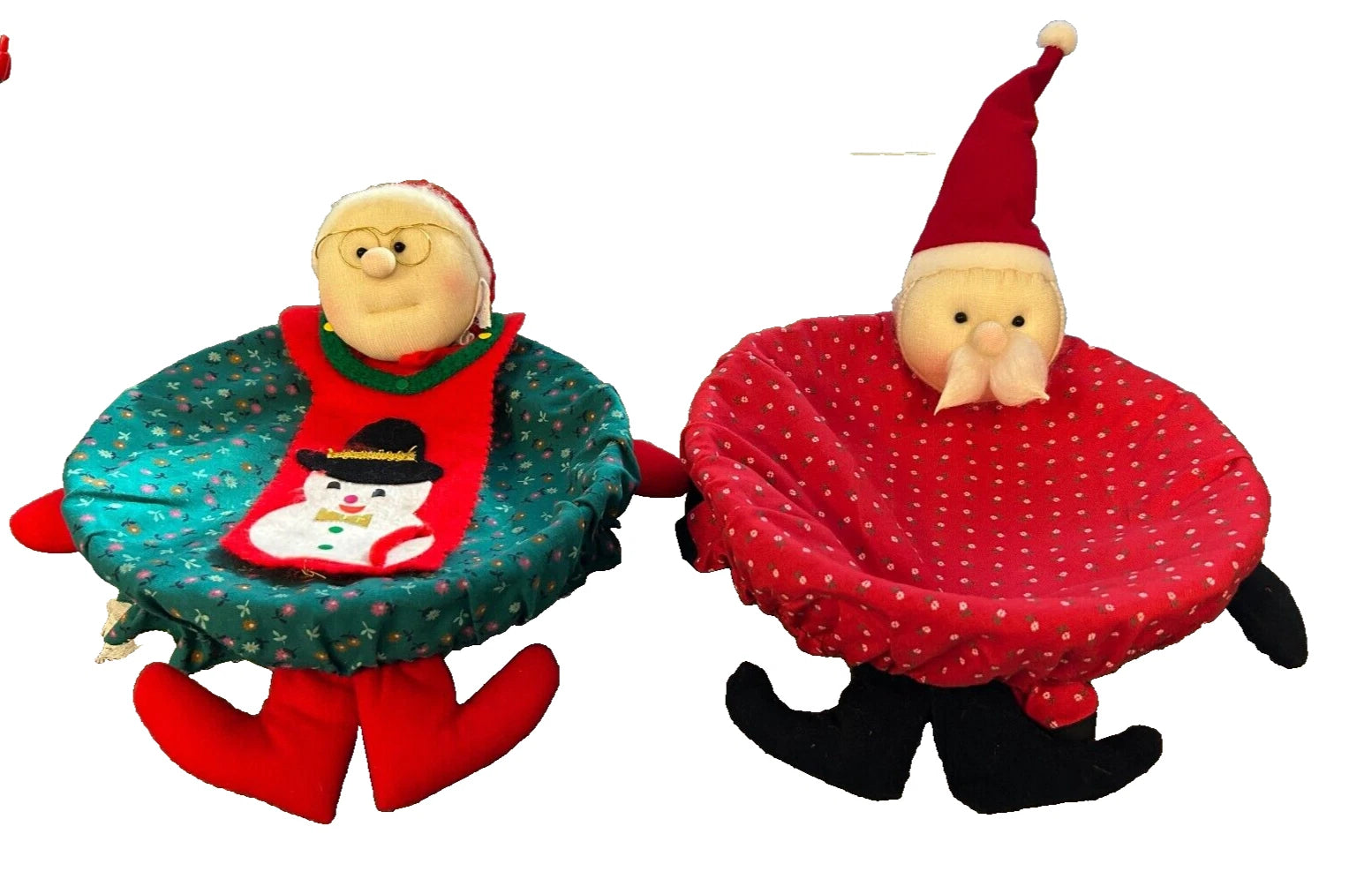 Avon Gift Santa & Mrs. Claus Snack Baskets